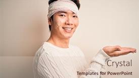  Presentation with accident - Audience pleasing presentation consisting of young-handsome-chinese-man-injured backdrop and a lemonade colored foreground