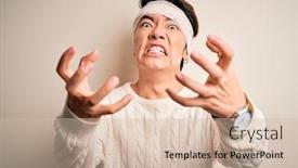  Presentation with head and spinal cord injury - PPT theme having young-handsome-chinese-man-injured background and a soft green colored foreground