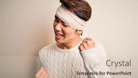  Presentation with accident - Presentation design with young-handsome-chinese-man-injured background and a lemonade colored foreground