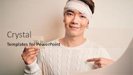  Presentation with accident - Beautiful theme featuring young-handsome-chinese-man-injured backdrop and a lemonade colored foreground