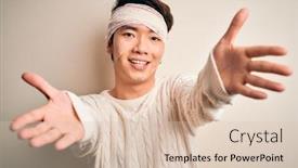  Presentation with accident - Slide deck with young-handsome-chinese-man-injured background and a lemonade colored foreground