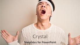  Presentation with accident - Beautiful PPT theme featuring young-handsome-chinese-man-injured backdrop and a lemonade colored foreground