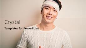  Presentation with accident - Presentation theme consisting of young-handsome-chinese-man-injured background and a lemonade colored foreground