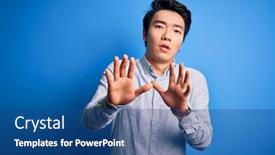  Presentation with forbidden - Amazing PPT theme having young-handsome-chinese-man-wearing backdrop and a ocean colored foreground