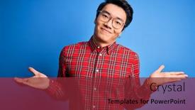  Presentation with chinese chinese - PPT theme having young-handsome-chinese-man-wearing background and a tawny brown colored foreground