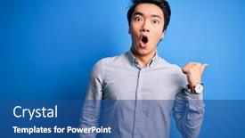  Presentation with chinese chinese - PPT theme with young-handsome-chinese-man-wearing background and a ocean colored foreground