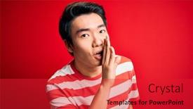  Presentation with chinese chinese - PPT theme enhanced with young-handsome-chinese-man-wearing background and a red colored foreground