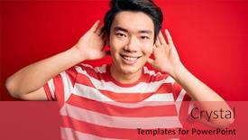  Presentation with deaf - Audience pleasing PPT theme consisting of young-handsome-chinese-man-wearing backdrop and a red colored foreground