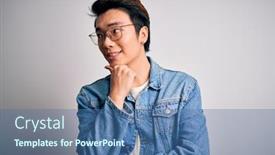  Presentation with chinese chinese - Slide set having young-handsome-chinese-man-wearing background and a ocean colored foreground