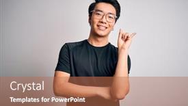  Presentation with black hand - Beautiful slide set featuring young-handsome-chinese-man-wearing backdrop and a coral colored foreground