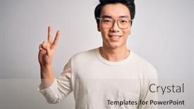  Presentation with chinese - Presentation theme enhanced with young-handsome-chinese-man-wearing background and a soft green colored foreground