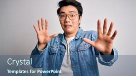  Presentation with chinese - PPT theme having young-handsome-chinese-man-wearing background and a ocean colored foreground