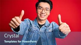  Presentation with chinese - Presentation consisting of young-handsome-chinese-man-wearing background and a ocean colored foreground