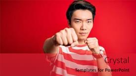 Presentation with violence - Slide set with young-handsome-chinese-man-wearing background and a red colored foreground