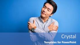  Presentation with confident love - Cool new PPT theme with young-handsome-chinese-man-wearing backdrop and a teal colored foreground