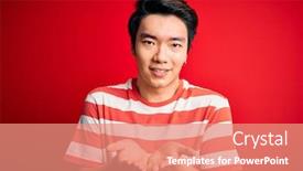  Presentation with chinese - Slides with young-handsome-chinese-man-wearing background and a coral colored foreground