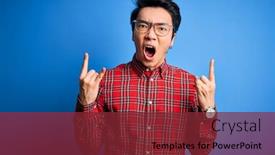  Presentation with rock star - Colorful slide deck enhanced with young-handsome-chinese-man-wearing backdrop and a tawny brown colored foreground