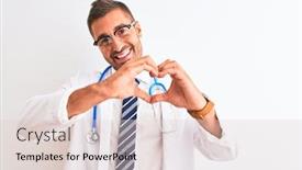  Presentation with young man wearing a hat - Beautiful PPT layouts featuring young handsome doctor man wearing stethoscope over isolated background smiling in love doing heart symbol shape with hands romantic concept backdrop and a lemonade colored foreground