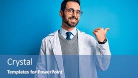  Presentation with beard - Presentation theme enhanced with young-handsome-doctor-man background and a teal colored foreground