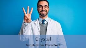  Presentation with beard - Slide deck enhanced with young-handsome-doctor-man background and a teal colored foreground