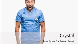  Presentation with teamwork nurse doctor - Beautiful slides featuring young handsome doctor nurse man backdrop and a white colored foreground