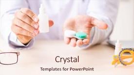  Presentation with working - Amazing PPT theme having young handsome doctor oculist working backdrop and a  colored foreground