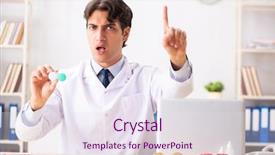  Presentation with working - Amazing theme having young handsome doctor oculist working backdrop and a sky blue colored foreground