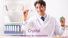  Presentation with working - Slide set consisting of young handsome doctor oculist working background and a  colored foreground