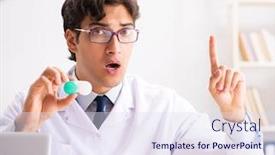  Presentation with working in a clinic - Amazing slides having young-handsome-doctor-oculist-working backdrop and a sky blue colored foreground