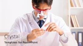  Presentation with young students working in groups - Colorful theme enhanced with young-handsome-doctor-oculist-working backdrop and a lemonade colored foreground