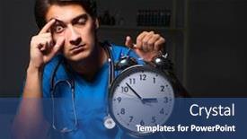  Presentation with young students working in groups - Slides having young-handsome-doctor-working-night background and a ocean colored foreground