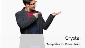  Presentation with young man wearing a hat - Colorful PPT theme enhanced with young handsome elegant man wearing backdrop and a  colored foreground