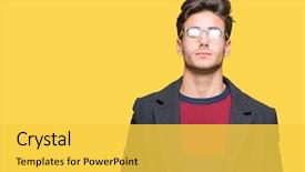  Presentation with simple and elegant - Presentation theme enhanced with young handsome elegant man wearing background and a yellow colored foreground
