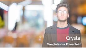  Presentation with simple and elegant - Slide set with young handsome elegant man wearing background and a coral colored foreground