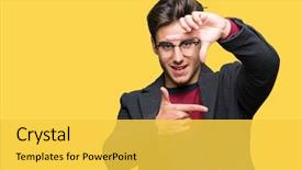  Presentation with elegant - Theme having young handsome elegant man wearing background and a yellow colored foreground