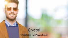  Presentation with elegant man in glasses optics - Presentation theme with young handsome elegant man wearing background and a  colored foreground