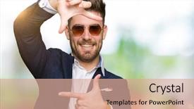  Presentation with elegant - Audience pleasing slide set consisting of young handsome elegant man wearing backdrop and a  colored foreground