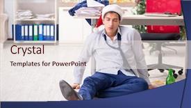  Presentation with collage of families celebrating christmas - Theme having young handsome employee celebrating christmas background and a  colored foreground