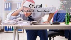  Presentation with collage of families celebrating christmas - PPT layouts enhanced with young handsome employee celebrating christmas background and a  colored foreground