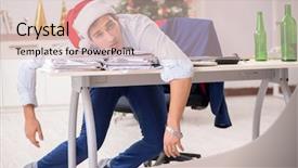  Presentation with collage of families celebrating christmas - Amazing presentation theme having young handsome employee celebrating christmas backdrop and a  colored foreground