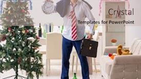  Presentation with collage of families celebrating christmas - Amazing theme having young-handsome-employee-celebrating-christmas backdrop and a mint green colored foreground