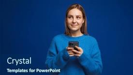  Presentation with blue - Slide deck featuring young-handsome-girl-in-blue background and a ocean colored foreground