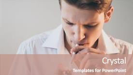  Presentation with smoking - Slides enhanced with young handsome guy man smoking background and a coral colored foreground