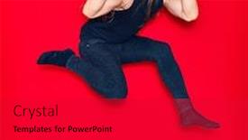  Presentation with heavy metal - Cool new slide set with young-handsome-heavy-metal-singer backdrop and a red colored foreground