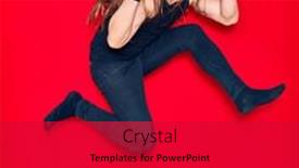  Presentation with heavy metal - Colorful presentation theme enhanced with young-handsome-heavy-metal-singer backdrop and a red colored foreground