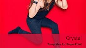  Presentation with heavy metal - Beautiful theme featuring young-handsome-heavy-metal-singer backdrop and a red colored foreground