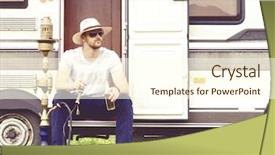  Presentation with hookah - Cool new theme with young handsome hipster smoking hookah backdrop and a cream colored foreground