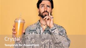  Presentation with bohemian - Slides consisting of young-handsome-hispanic-bohemian-hipster background and a coral colored foreground