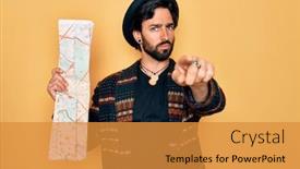  Presentation with bohemian - Colorful theme enhanced with young-handsome-hispanic-bohemian-hipster backdrop and a gold colored foreground