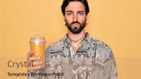  Presentation with bohemian - Beautiful presentation featuring young-handsome-hispanic-bohemian-hipster backdrop and a coral colored foreground